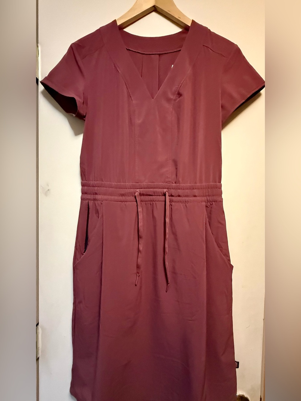 REI Short-Sleeve Midi Dress in Mauve